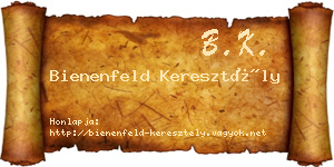 Bienenfeld Keresztély névjegykártya